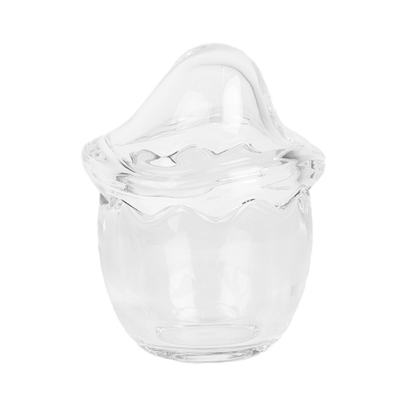 Clayre & Eef 6GL4923 Glazen Potje Ø 9x12 Cm Transparant Glas