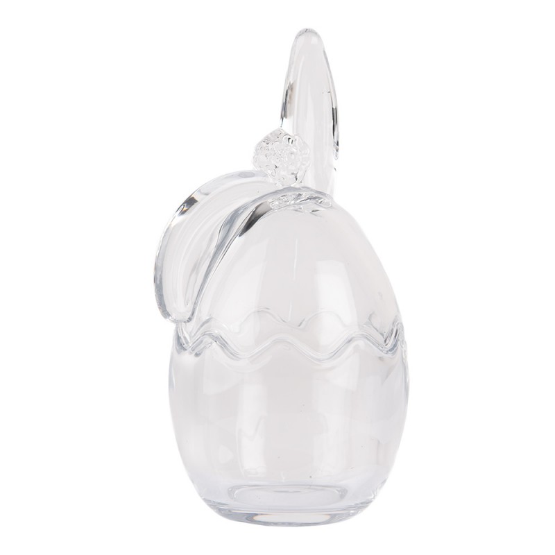 Clayre & Eef 6GL4924 Glazen Potje Ei 9x8x17 Cm Transparant Glas