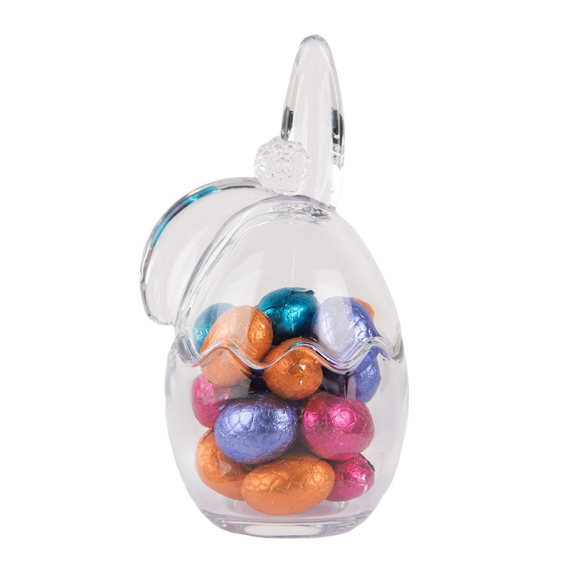 Clayre & Eef 6GL4924 Glazen Potje Ei 9x8x17 Cm Transparant Glas