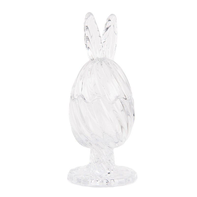 Clayre & Eef 6GL4926 Glazen Potje Ei Ø 9x22 Cm Transparant Glas