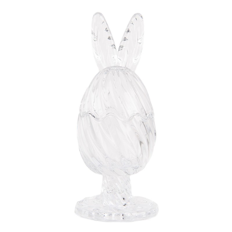 clayre & eef 6GL4926 Glazen potje Ei Ø 9x22 cm Transparant Glas