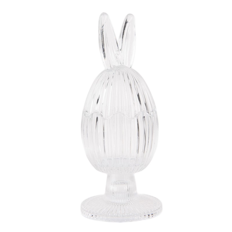 Clayre & Eef 6GL4927 Glazen Potje Ei Ø 9x22 Cm Transparant Glas