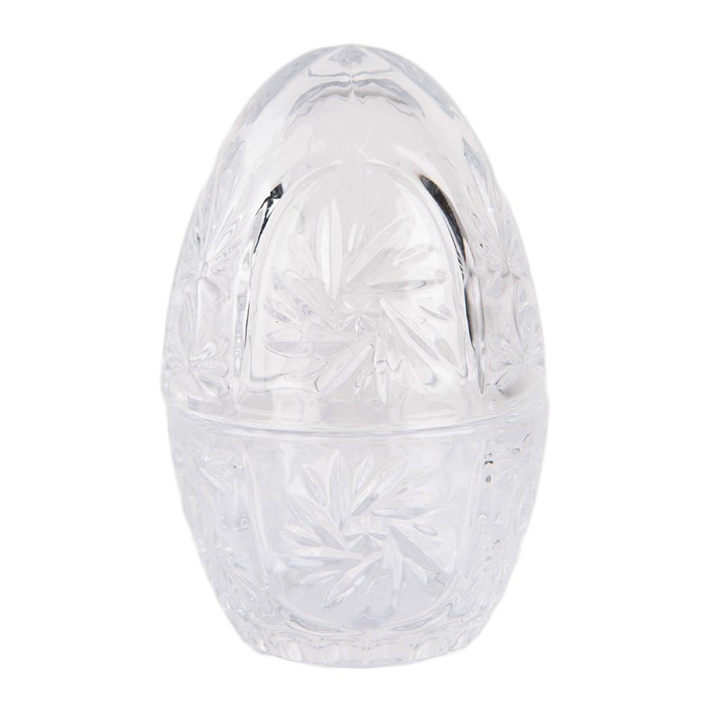 clayre & eef 6GL4928 Glazen potje Ei Ø 8x12 cm Transparant Glas