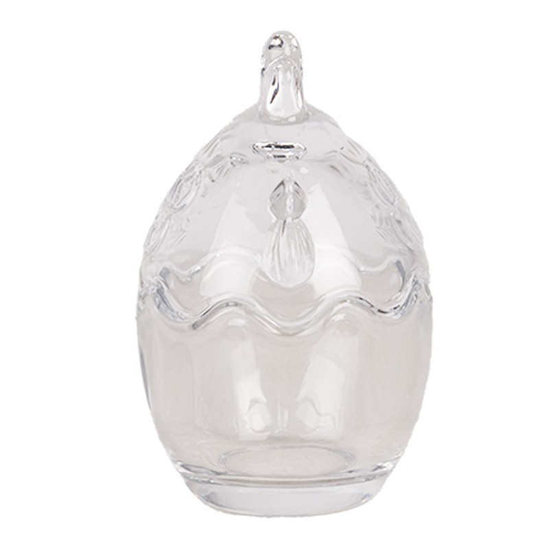 Clayre & Eef 6GL4943 Glazen Potje Kip Ø 6x9 Cm Transparant Glas
