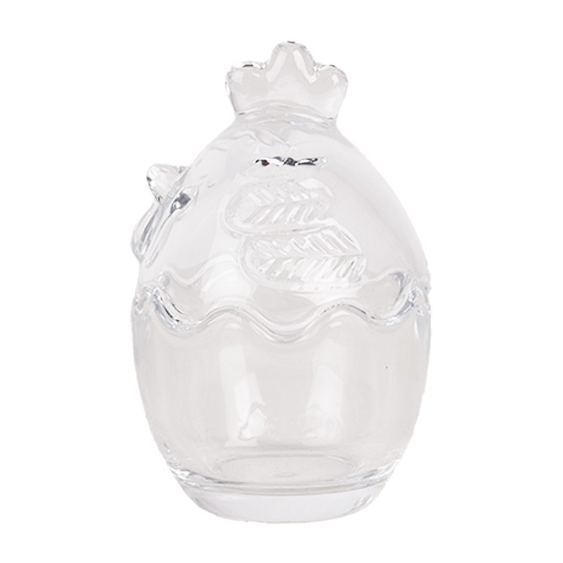 Clayre & Eef 6GL4943 Glazen Potje Kip Ø 6x9 Cm Transparant Glas