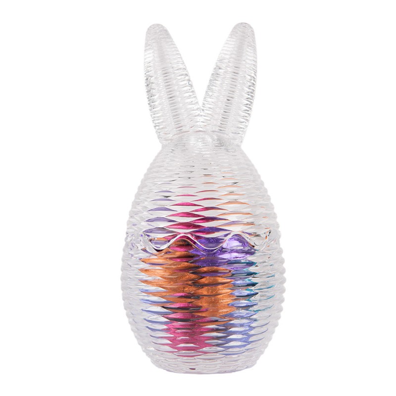 Clayre & Eef 6GL4947 Glazen Potje Ei Ø 8x17 Cm Transparant Glas