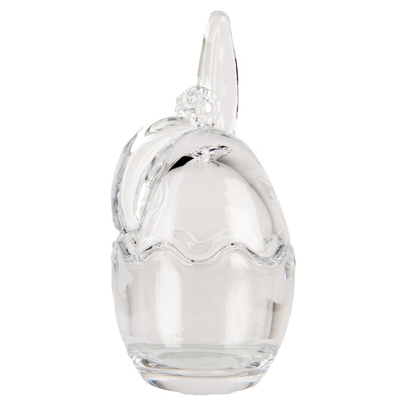 Clayre & Eef 6GL4950 Glazen Potje Ei 6x6x12 Cm Transparant Glas