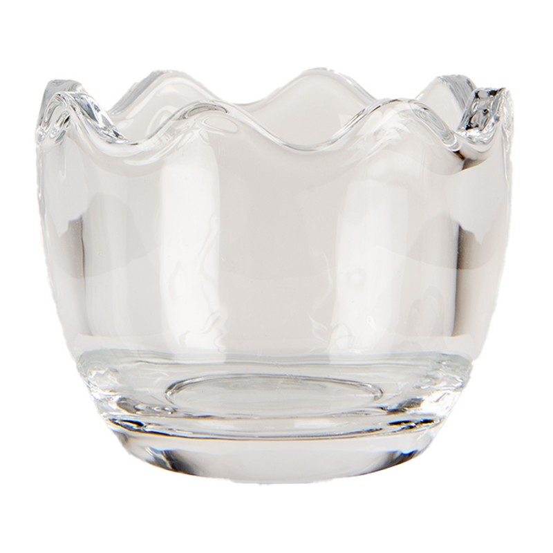 Clayre & Eef 6GL4950 Glazen Potje Ei 6x6x12 Cm Transparant Glas