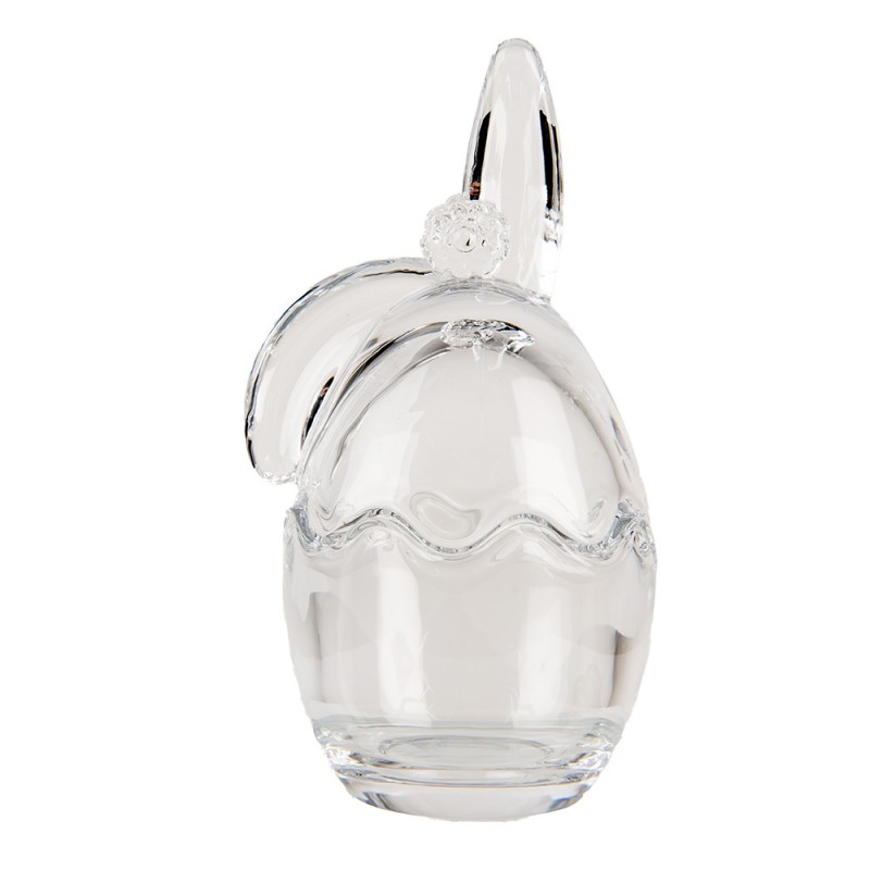 clayre & eef 6GL4950 Glazen potje Ei 6x6x12 cm Transparant Glas