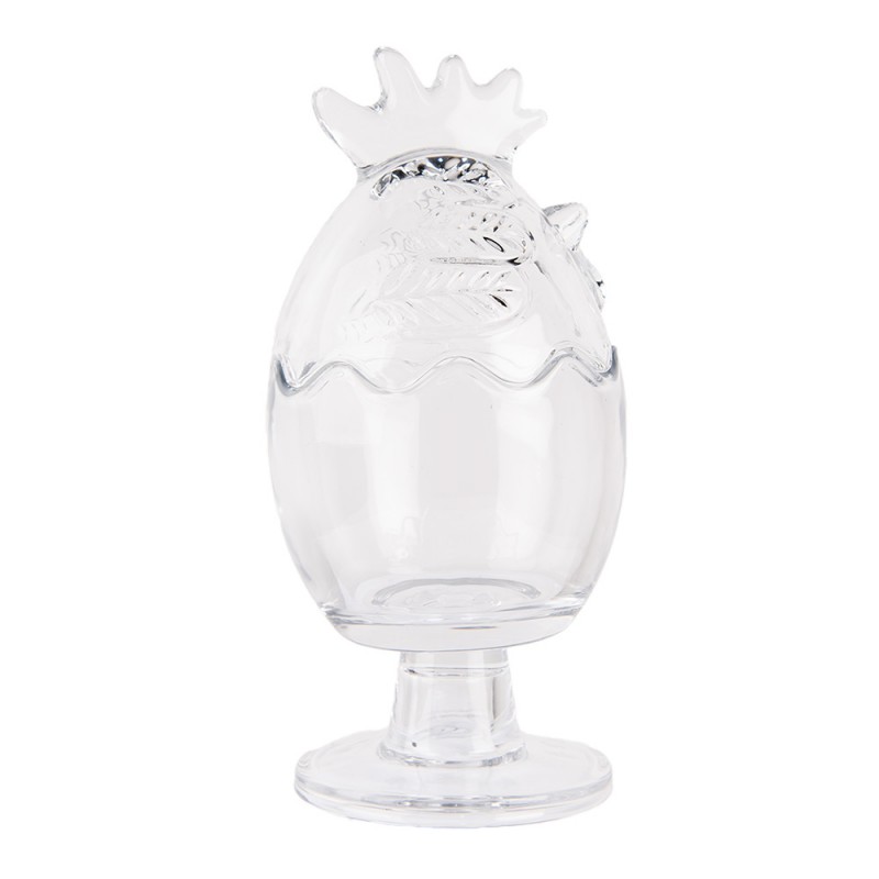 Clayre & Eef 6GL4989 Glazen Potje Kip Ø 10x22 Cm Transparant Glas