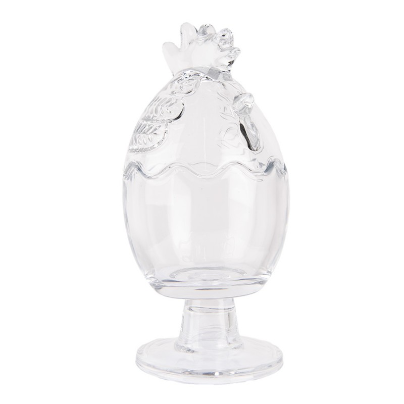 clayre & eef 6GL4989 Glazen potje Kip Ø 10x22 cm Transparant Glas