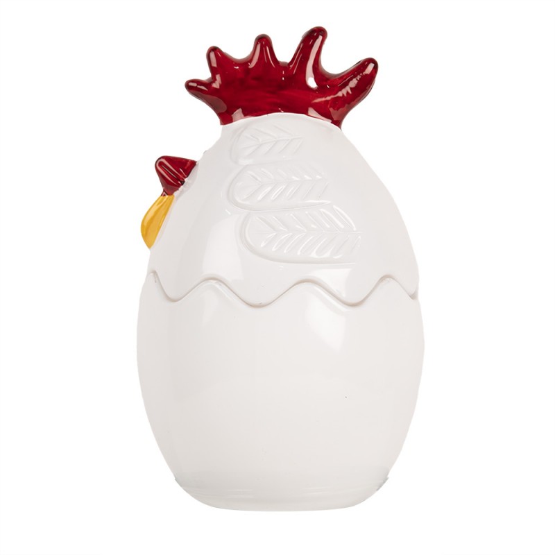 Clayre & Eef 6GL4992 Glazen Potje Kip Ø 8x14 Cm Wit Glas