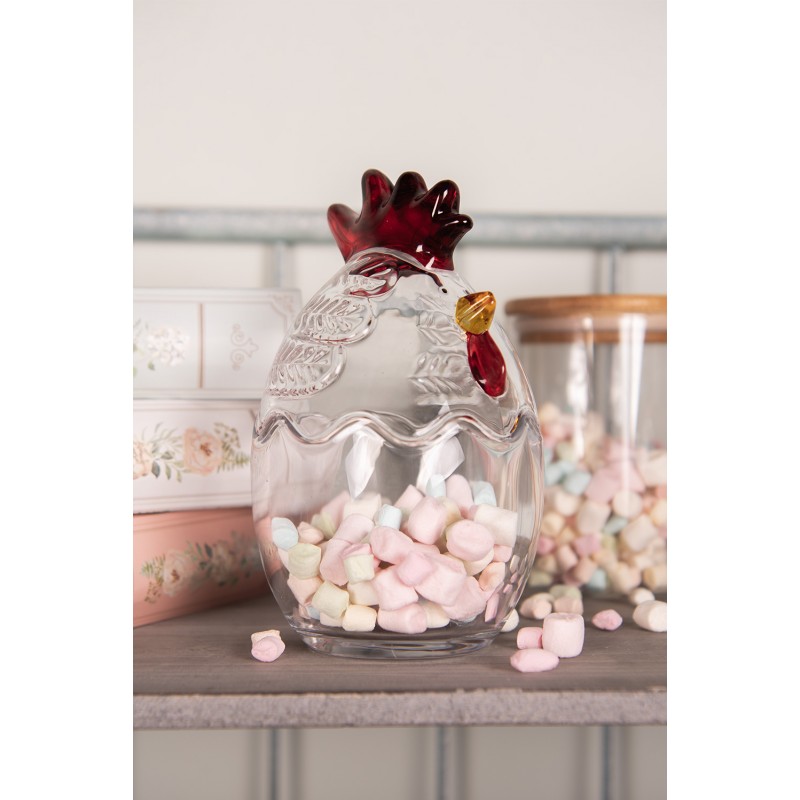 Clayre & Eef 6GL4994 Glazen Potje Kip Ø 10x17 Cm Transparant Glas