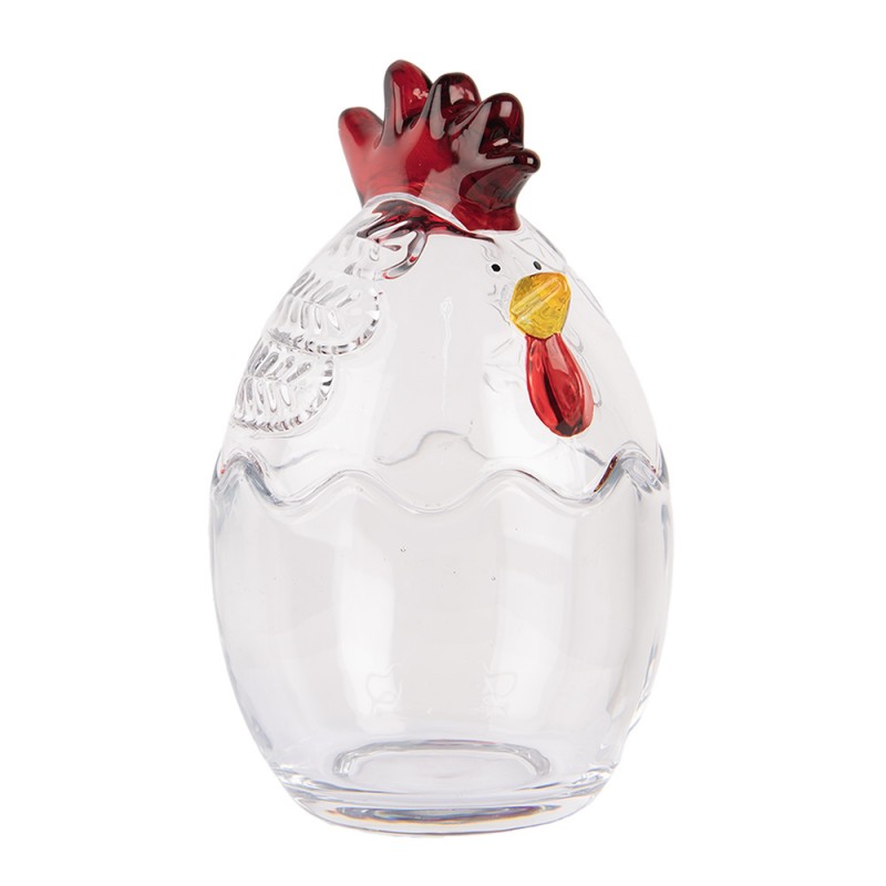 Clayre & Eef 6GL4994 Glazen Potje Kip Ø 10x17 Cm Transparant Glas