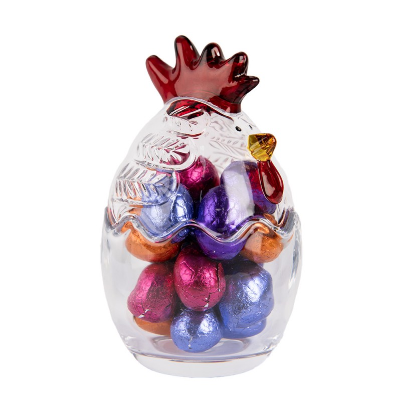 Clayre & Eef 6GL4995 Glazen Potje Kip Ø 8x14 Cm Transparant Glas