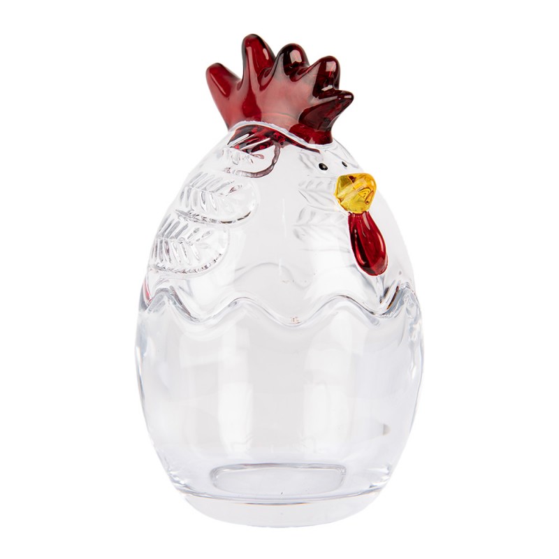 Clayre & Eef 6GL4995 Glazen Potje Kip Ø 8x14 Cm Transparant Glas