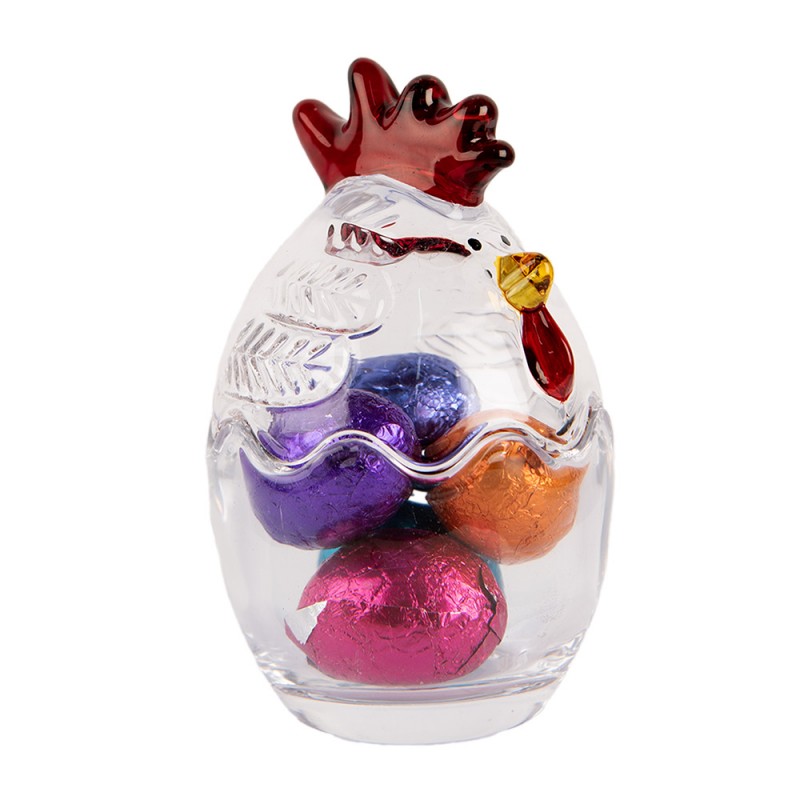 Clayre & Eef 6GL4996 Glazen Potje Kip Ø 6x9 Cm Transparant Glas