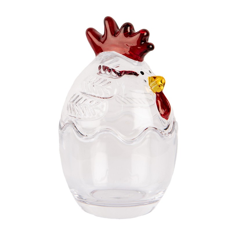 clayre & eef 6GL4996 Glazen potje Kip Ø 6x9 cm Transparant Glas