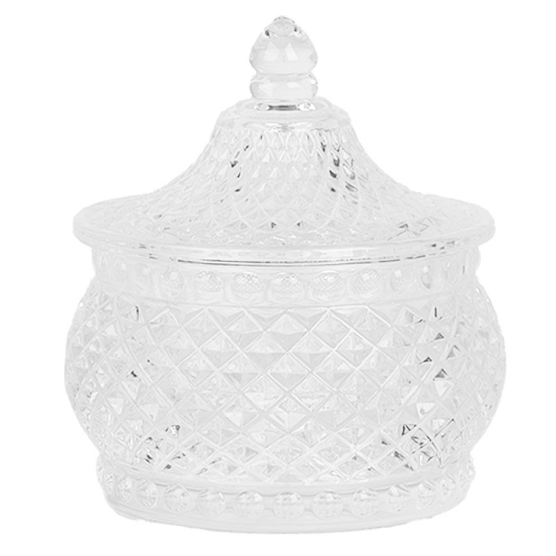 Clayre & Eef 6GL5004 Voorraadpot Ø 10x11 Cm Transparant Glas