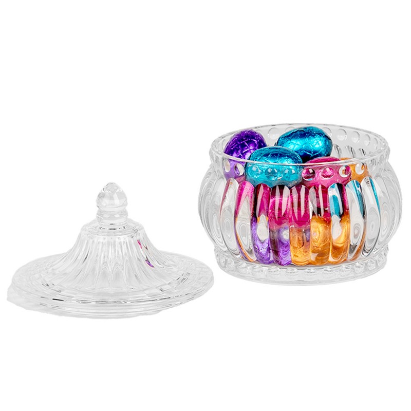 Clayre & Eef 6GL5005 Voorraadpot Ø 10x11cm Transparant Glas