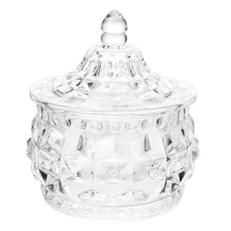 Clayre & Eef 6GL5006 Voorraadpot Ø 10x11 Cm Transparant Glas