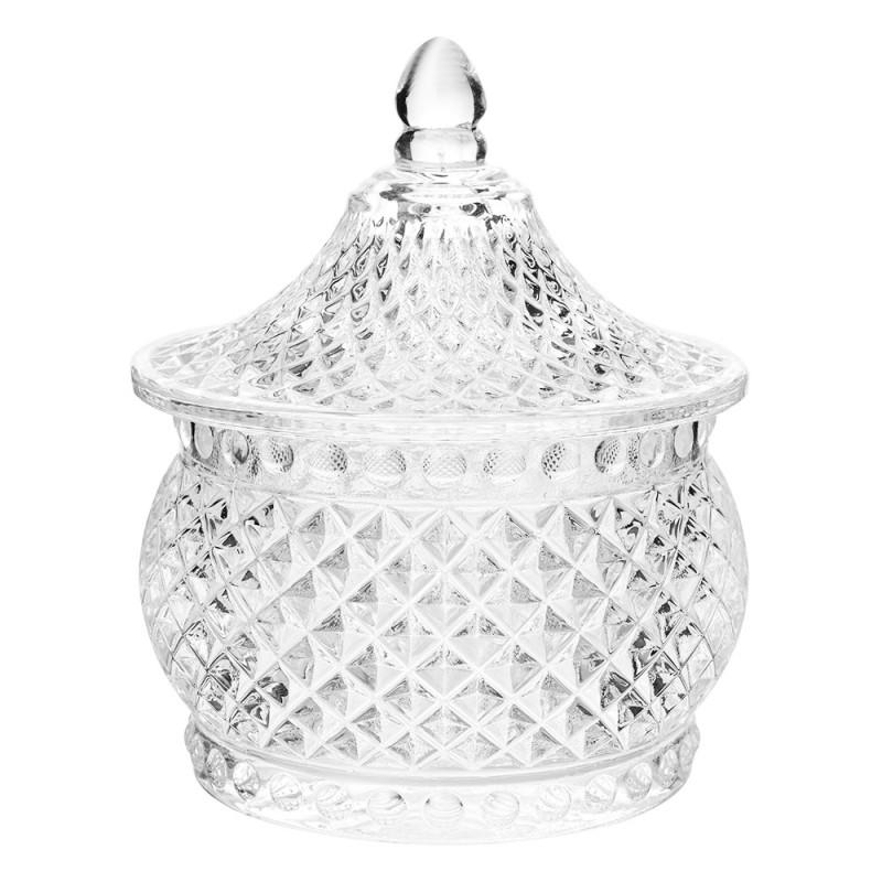 clayre & eef 6GL5007 Voorraadpot Ø 8x10 cm Transparant Glas