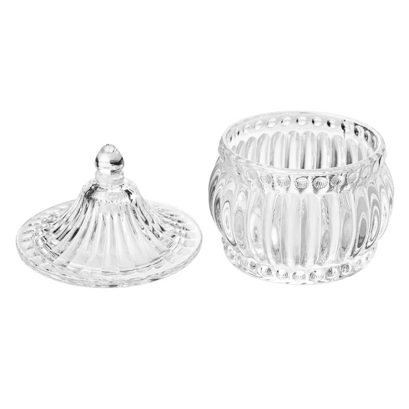 Clayre & Eef 6GL5008 Voorraadpot Ø 8x10 Cm Transparant Glas