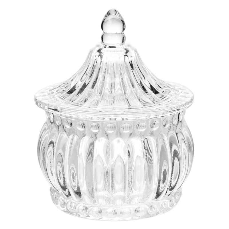 clayre & eef 6GL5008 Voorraadpot Ø 8x10 cm Transparant Glas