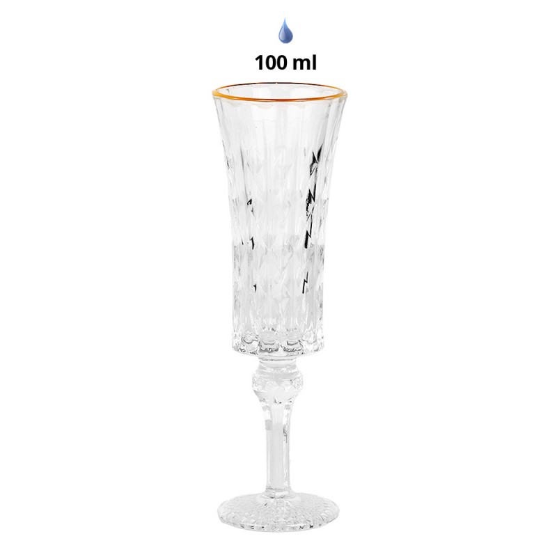 Clayre & Eef 6GL5011 Champagneglas 100 Ml Transparant Glas