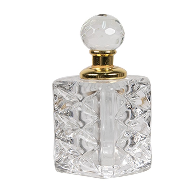 Clayre & Eef 6GL5017 Parfum Flesje 3x3x7 Cm Transparant Glas