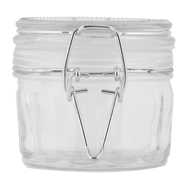 Clayre & Eef 6GL5034 Voorraadpot Deksel 10x7x6 Cm Transparant Glas