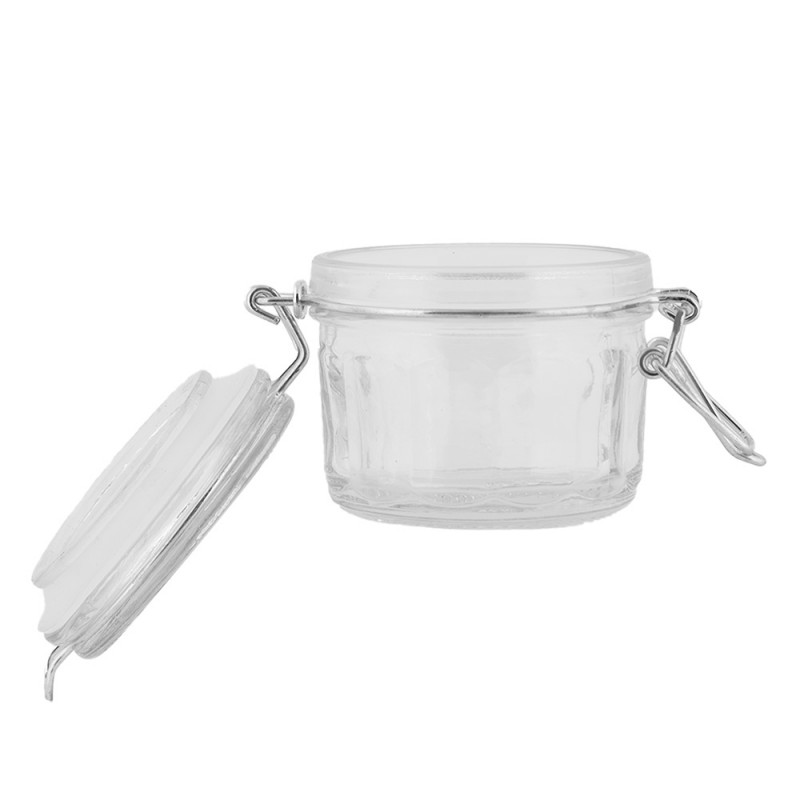 Clayre & Eef 6GL5034 Voorraadpot Deksel 10x7x6 Cm Transparant Glas