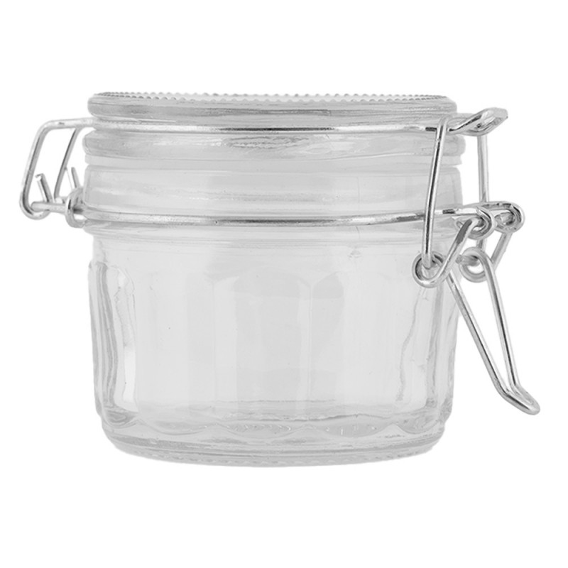 clayre & eef 6GL5034 Voorraadpot Deksel 10x7x6 cm Transparant Glas