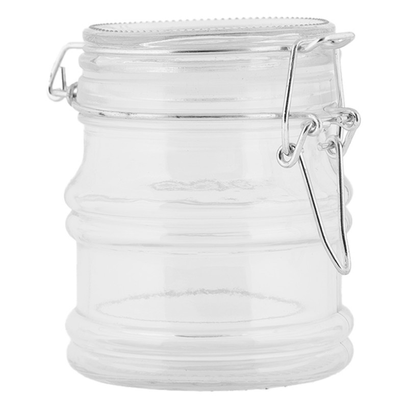 clayre & eef 6GL5035 Voorraadpot Deksel 9x8x9 cm Transparant Glas