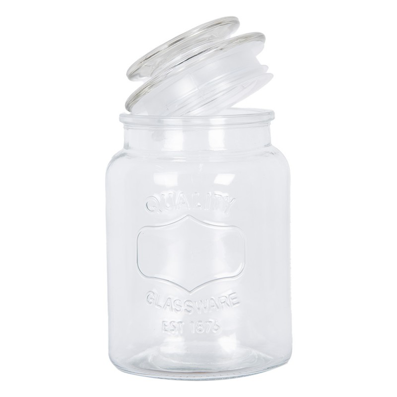 Clayre & Eef 6GL5054 Voorraadpot Ø 11x18 Cm Transparant Glas