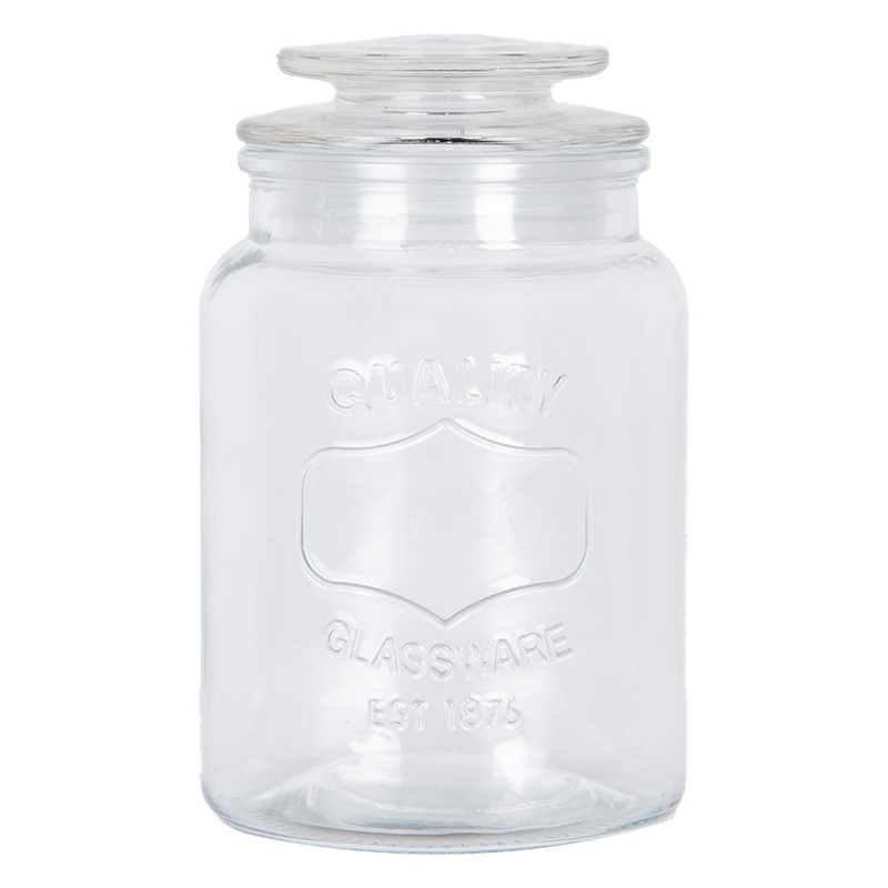 clayre & eef 6GL5054 Voorraadpot Ø 11x18 cm Transparant Glas