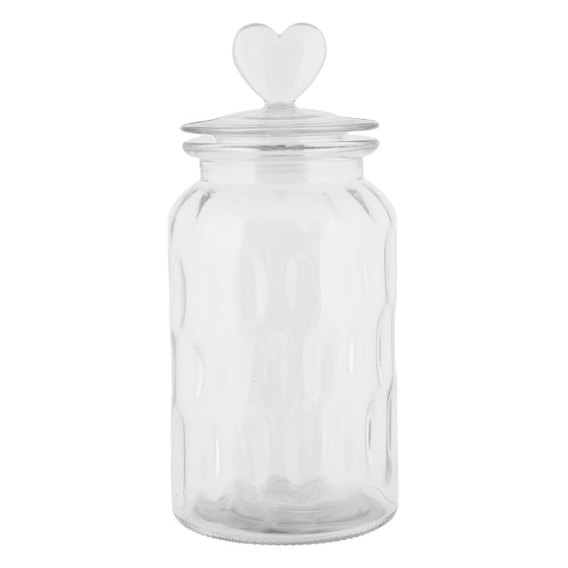 clayre & eef 6GL5055 Voorraadpot Deksel Ø 11x24 cm Transparant Glas