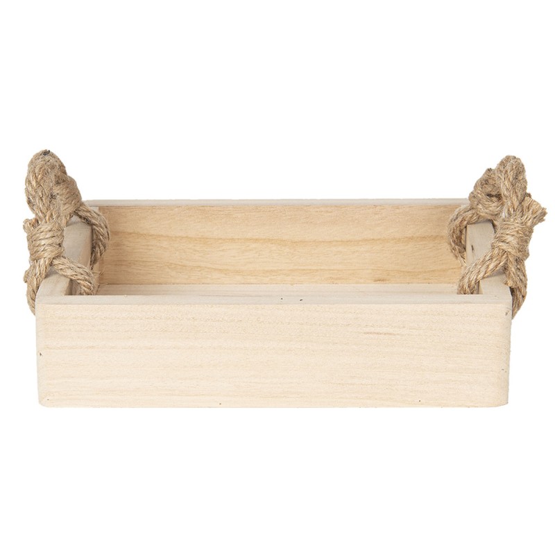 clayre & eef 6H1761 Decoratie Dienblad 26x20x6 cm Bruin Hout Rechthoek Serveerschaal