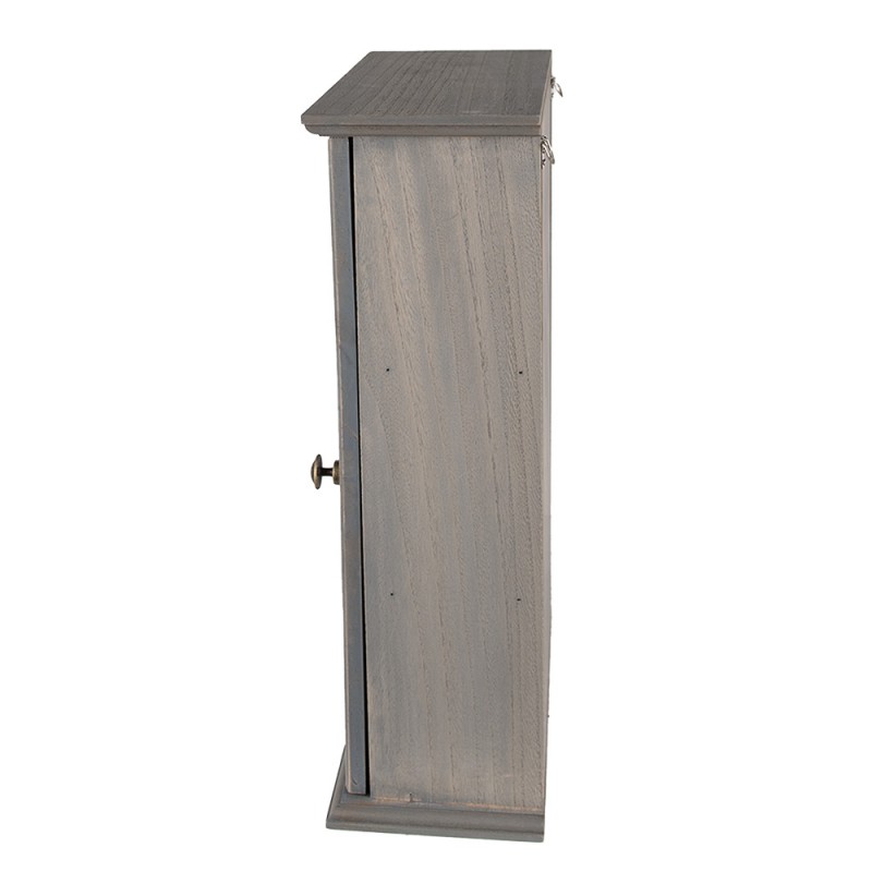 Clayre & Eef 6H1998G Wandkast 33x15x50 Cm Grijs Hout Rechthoek Opbergkast