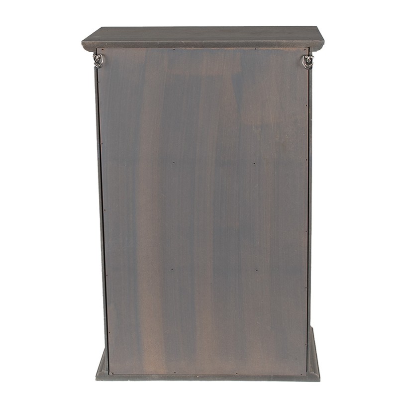 Clayre & Eef 6H1998G Wandkast 33x15x50 Cm Grijs Hout Rechthoek Opbergkast