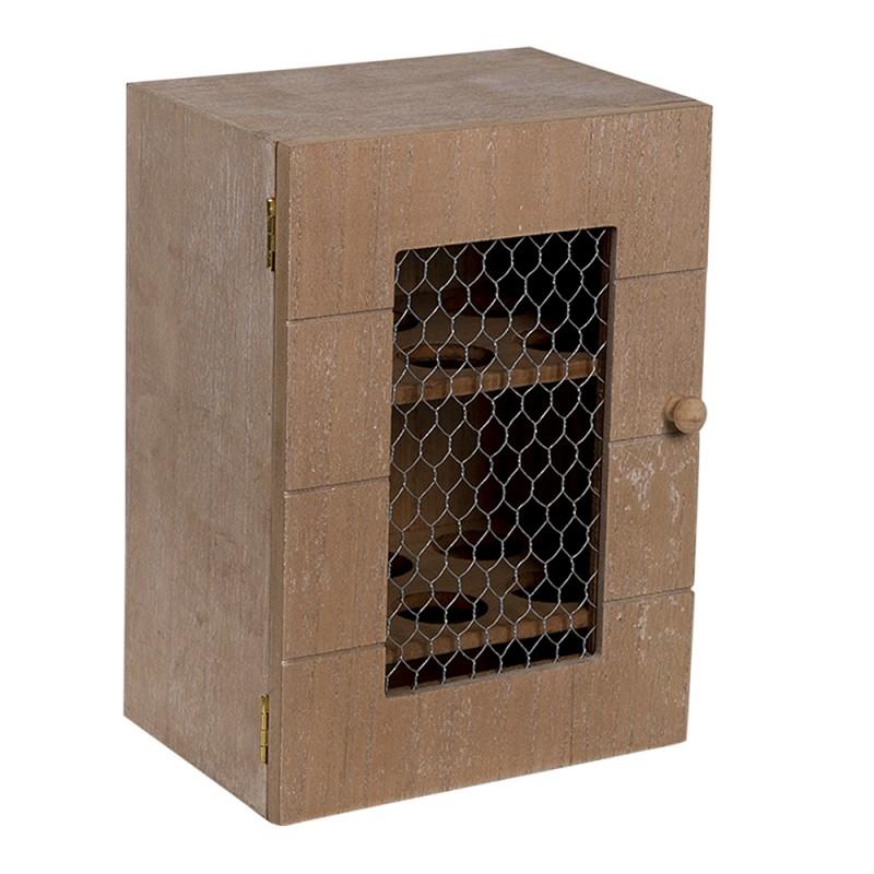 Clayre & Eef 6H2061 Eierkastje 17x12x24 Cm Bruin Hout Rechthoek Eierhouder