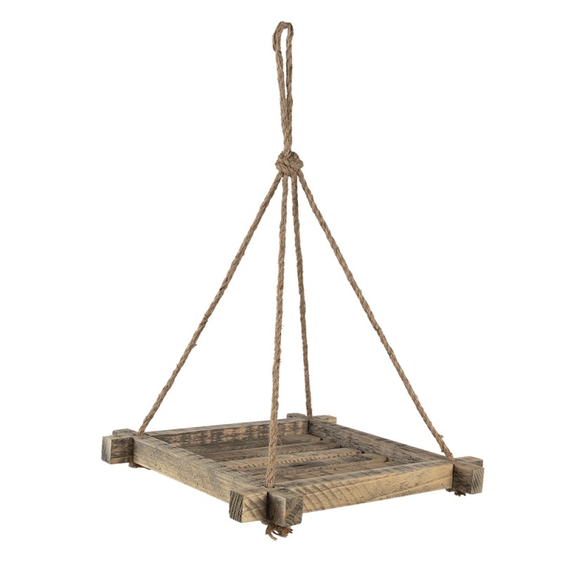Clayre & Eef 6H2095 Plantenhanger 36x36 Cm Bruin Hout Hangpot