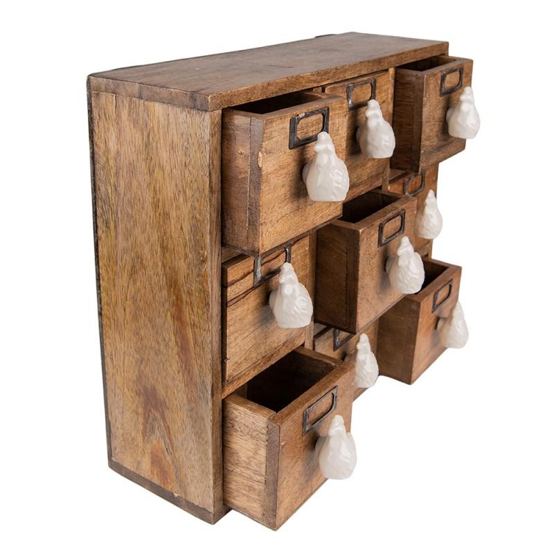 Clayre & Eef 6H2176 Ladekastje 34x12x30 Cm Bruin Hout
