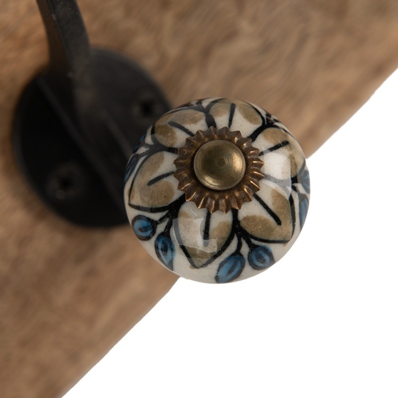 Clayre & Eef 6H2394 Wandkapstok 3 Haken 31x10x16 Cm Bruin Hout