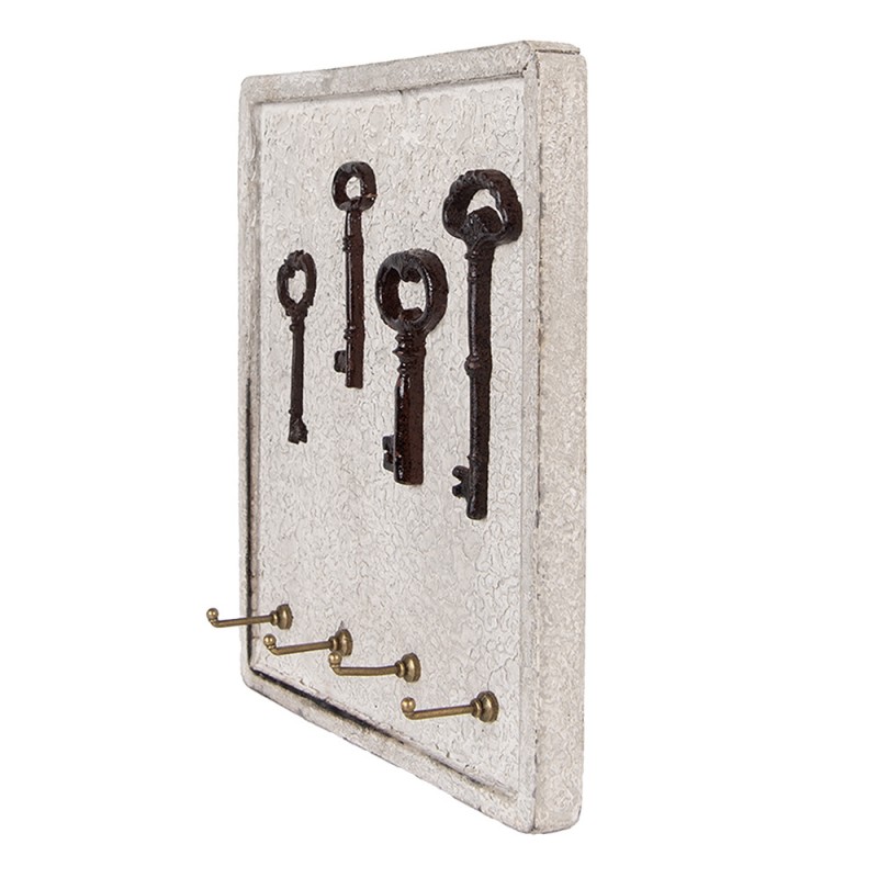 Clayre & Eef 6H2399 Sleutelrekje 22x5x25 Cm Beige Hout