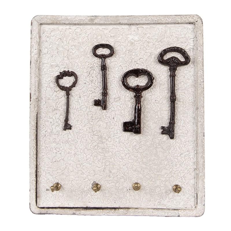 clayre & eef 6H2399 Sleutelrekje 22x5x25 cm Beige Hout