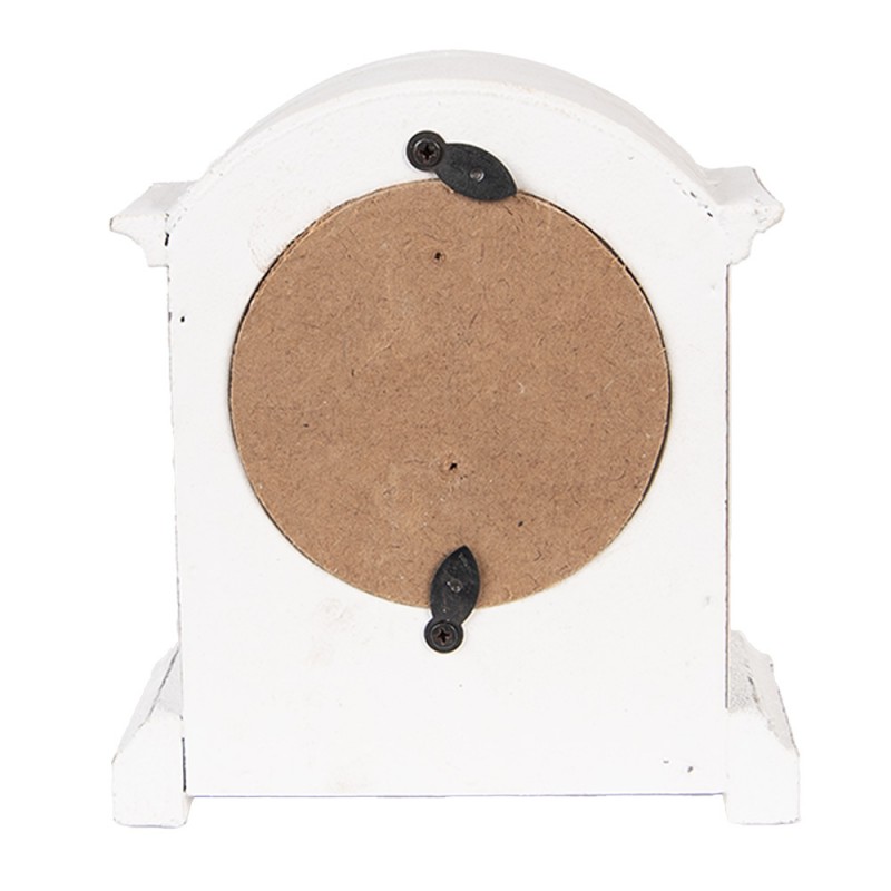 Clayre & Eef 6KL0831 Staande Klok 13x7x14 Cm Wit Hout