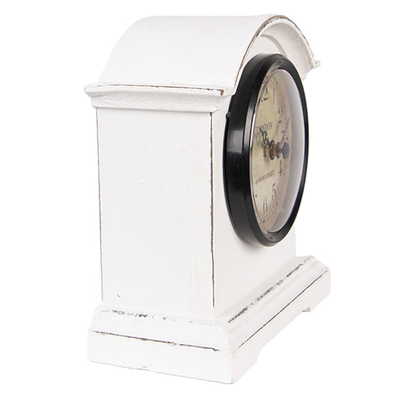 Clayre & Eef 6KL0831 Staande Klok 13x7x14 Cm Wit Hout