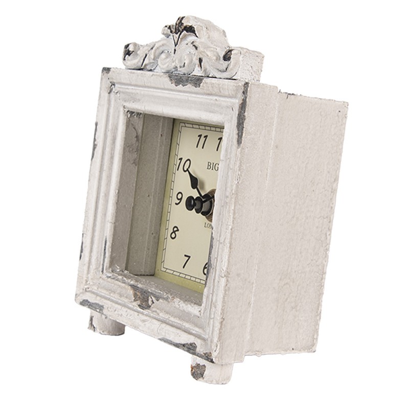 Clayre & Eef 6KL0832 Staande Klok 10x6x14 Cm Grijs Hout