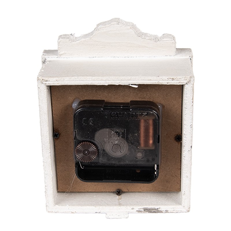 Clayre & Eef 6KL0832 Staande Klok 10x6x14 Cm Grijs Hout